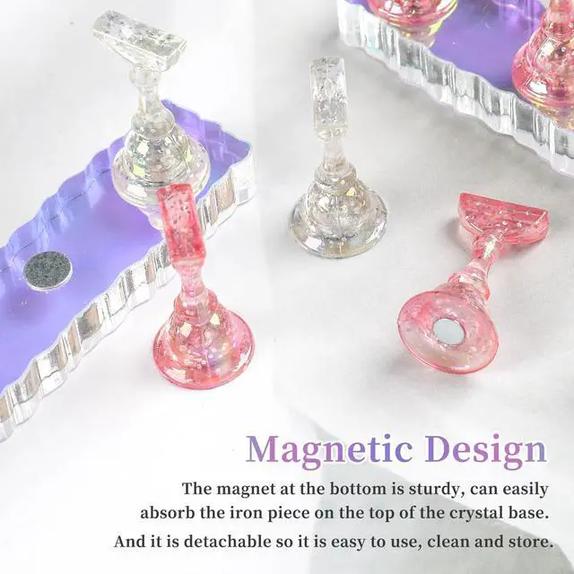 Alt view image 5 of 7 - Nail Holder Stand 2 Set for Nail Painting & Press On Nails with Clay