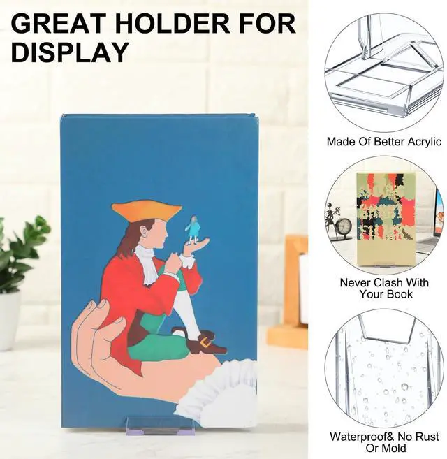 Alt view image 3 of 7 - 6 Pack Acrylic Book Stand for Display Adjustable Clear Display Holder Easel Collector Stand for Home Office Back to School Comic Album CD Magazine Postcard Artworks (4.2 x 4.3 x 2.35 Inch)