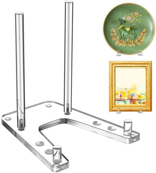 Main image of Adjustable Clear Acrylic Plate Stand Holder for Display Non-Slip Tabletop Easel for Decorative Plates Records Photos Books Artworks Plaques Trays Menus Event Displays(Acrylic,6 Inch)