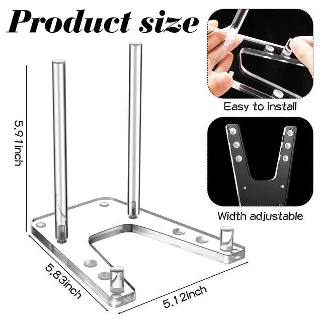 Alt view image 2 of 7 - Adjustable Clear Acrylic Plate Stand Holder for Display Non-Slip Tabletop Easel for Decorative Plates Records Photos Books Artworks Plaques Trays Menus Event Displays(Acrylic,6 Inch)
