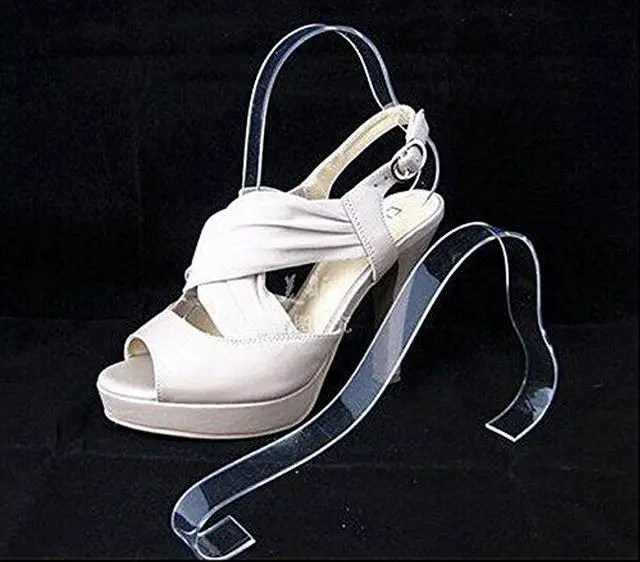 Alt view image 2 of 3 - Acrylic Clear Sandal Shoe Store Display Stand Shoe Supports Shaper Forms Inserts (6)