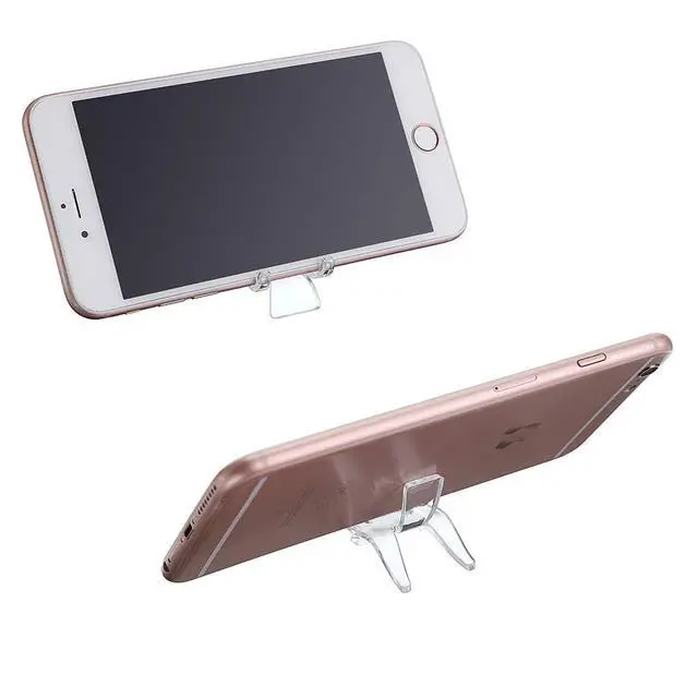 Alt view image 4 of 7 - 10 Packs Acrylic Triangle Display Holder - Clear Plastic Display Easel Stands for Geodes Rock Mineral Agate Fossil Coral Small Collectibles Display Stands, Small