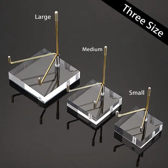 Alt view image 6 of 7 - Adjustable Metal Arms Display Stand Easel with Acrylic Base Small Display Easel Holder for Fossil Coral Geodes Rock Mineral Agate Crystals Seashell and Small Collectibles, 2x2x3 inch