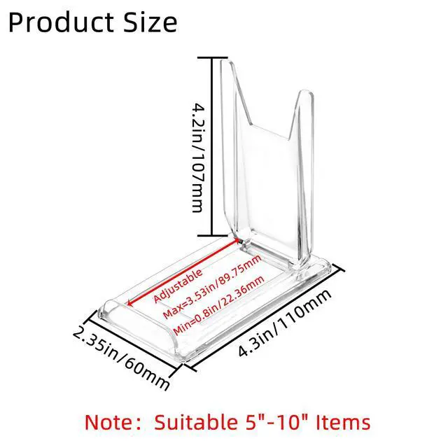 Alt view image 3 of 7 - 10 Pack Acrylic Book Stand for Display Adjustable Clear Display Holder Easel Collector Stand for Home Office Back to School Comic Album CD Magazine Postcard Artworks (4.2 x 4.3 x 2.35 Inch)