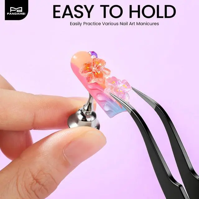 Alt view image 3 of 7 - Nail Holder, 2 Set Nail Holders for Painting Nails, Nail Stand for Press on, Press on Nail Stand for Practice, Magnetic Acrylic Nail Display Holders for Nail Art with Double-sided Tape