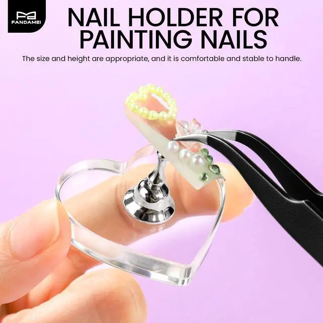 Alt view image 5 of 7 - Nail Holder, 2 Set Nail Holders for Painting Nails, Nail Stand for Press on, Press on Nail Stand for Practice, Magnetic Acrylic Nail Display Holders for Nail Art with Double-sided Tape