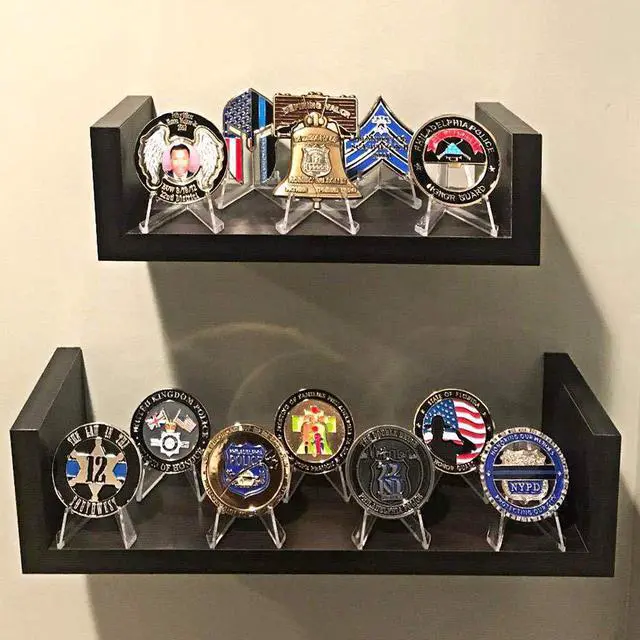 Alt view image 3 of 7 - 15 Packs Acrylic Easel Stands Clear Mini Coin Display Easel Holder for Displaying Air-Tite Coins Pocket Watches Capsules Challenge Medals Casino Chips,2.16 Inch Tall