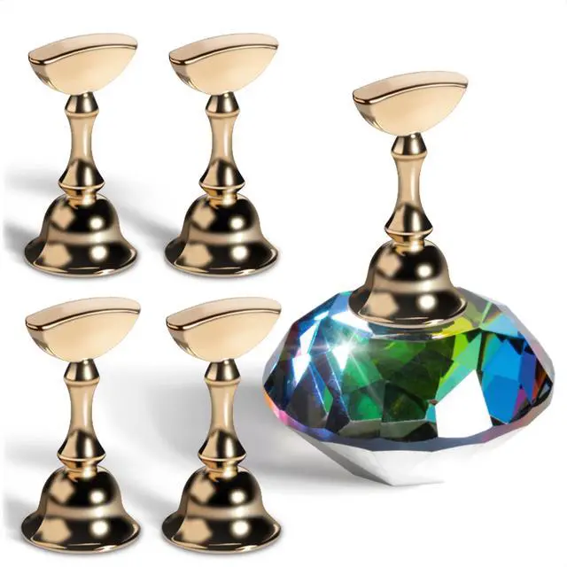 Main image of Nail Stand for Press Ons Nail Holder for Painting Nails with 0.590.94" Holder Size & 5 Magnetic Pieces, Acrylic Design & Crystal Base for Display, Practice Nails & Tip Design for Daily Sessions