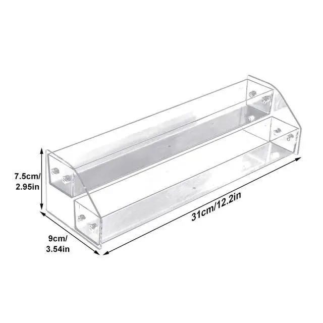 Alt view image 5 of 7 - Acrylic 2 Tier Nail Polish Rack Display Stand Holder - Transparent, Art Supplies Storage Rack for Makeup Salons Dresser