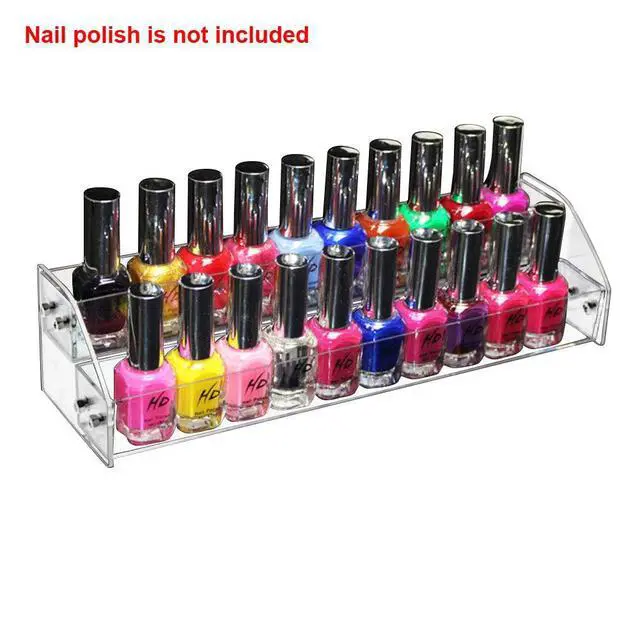 Alt view image 6 of 7 - Acrylic 2 Tier Nail Polish Rack Display Stand Holder - Transparent, Art Supplies Storage Rack for Makeup Salons Dresser