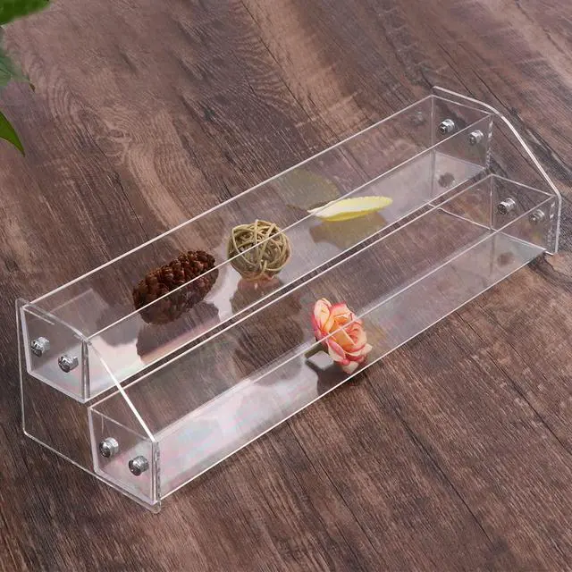 Alt view image 2 of 7 - Nail Polish Organizer,2 Tier Clear Acrylic Nail Polish Holder,Trapezoid Nail Polish Display Rack Storage Rack,Storage Display Holder Table Stand,for Nail Polish Essential Oil Makeup