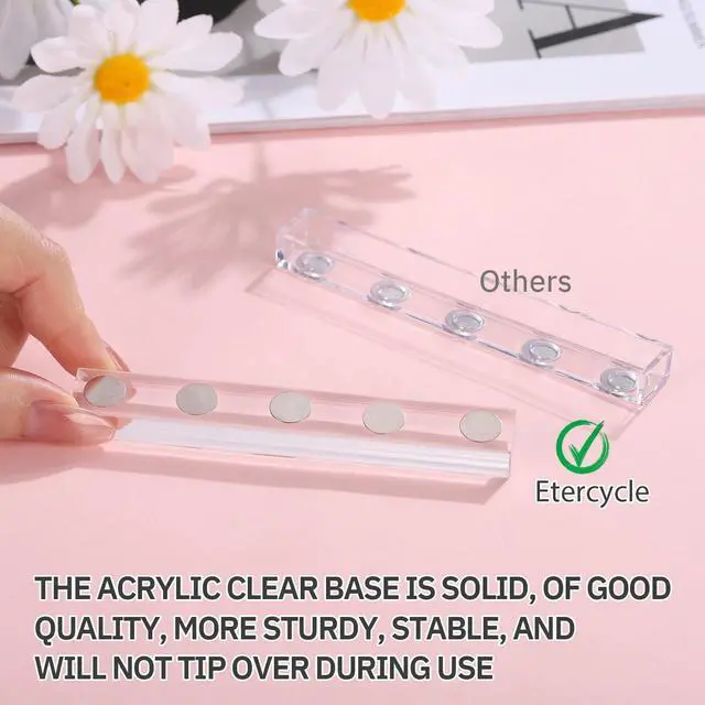 Alt view image 4 of 6 - Nail Stand for Press On Acrylic Nails Art Display Stand Nail Holder for Painting Magnetic Nails Stand with Double-sided Tape for Home DIY Salon Supplie (Pink)