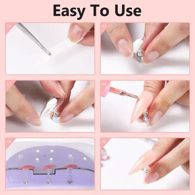 Alt view image 5 of 7 - Nail Stand Acrylic Nail Art Display Stand Practice Nail Holder for Painting Nails Magnetic Practice Stands with Reusable Putty (Pink Clear)
