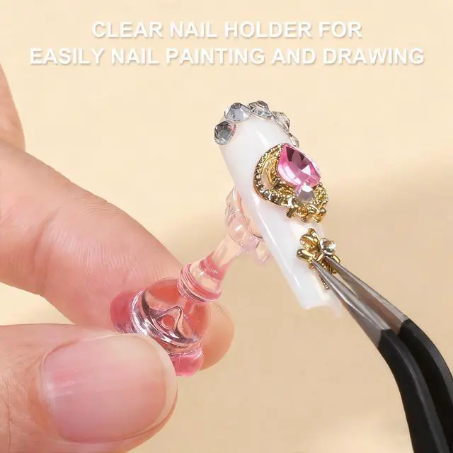 Alt view image 4 of 7 - Nail Stand, 2 Set Nail Holder for Painting Nails, Press on Nail Stand, Nail Stands for Nail Art. Magnetic Acrylic Nail Practice Display Stands with Double-sided Tape