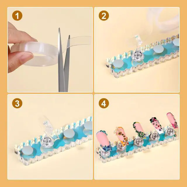Alt view image 6 of 7 - Nail Stand, 2 Set Nail Holder for Painting Nails, Press on Nail Stand, Nail Stands for Nail Art. Magnetic Acrylic Nail Practice Display Stands with Double-sided Tape