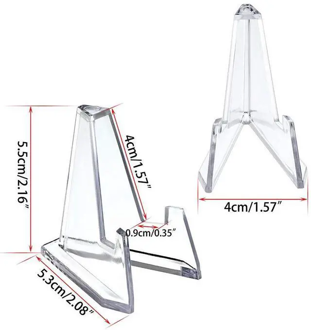 Alt view image 5 of 7 - 15 Packs Acrylic Easel Stands Clear Mini Coin Display Easel Holder for Displaying Air-Tite Coins Pocket Watches Capsules Challenge Medals Casino Chips,2.16 Inch Tall