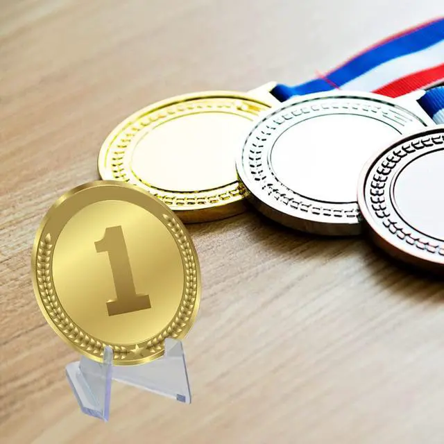 Alt view image 4 of 7 - 20 Packs Acrylic Easel Stands Display Stand Mini Clear Holder for Displaying Small Artworks, Coins, Pocket Watches, Challenge Medals (2.12x 1.4 Inch)