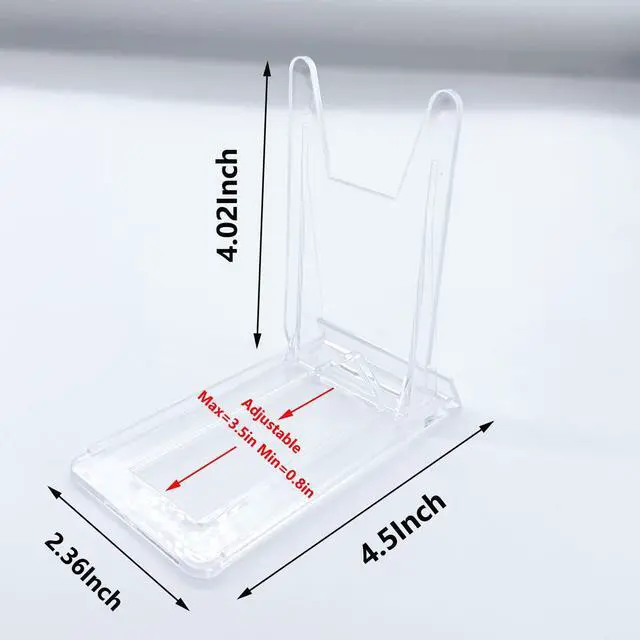 Alt view image 2 of 7 - 12 Pack Adjustable Clear Acrylic Display Stands for Purse, Book, Album, CD, Magazine, Picture, Plate & Artworks, Home Office Party Decor(4.02 x 2.36 Inchx 4.5)