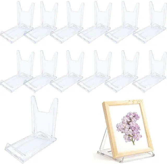 Main image of 12 Pack Adjustable Clear Acrylic Display Stands for Purse, Book, Album, CD, Magazine, Picture, Plate & Artworks, Home Office Party Decor(4.02 x 2.36 Inchx 4.5)