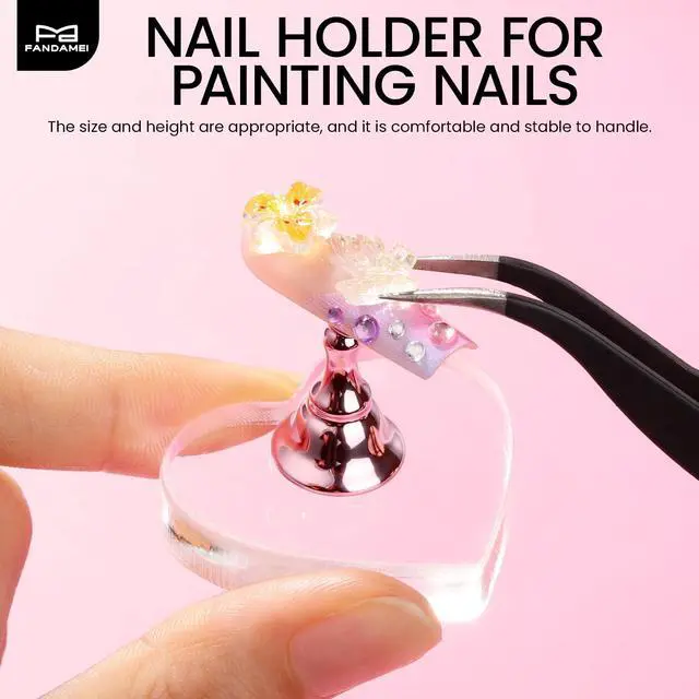 Alt view image 5 of 7 - Nail Stand, 2 Set Nail Holder for Painting Nails, Nail Stands for Press on, Press on Nail Stand for Practice, Magnetic Acrylic Nail Display Holders for Nail Art with Double-sided Tape