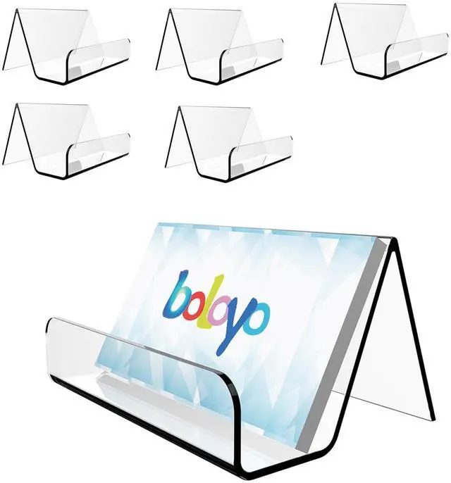 Main image of Acrylic Business Card Holder for Desk , 6PC Business Card Display Stand Desktop Name Card Organizer Capacity 60 Cards