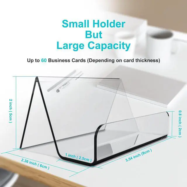 Alt view image 2 of 7 - Acrylic Business Card Holder for Desk , 6PC Business Card Display Stand Desktop Name Card Organizer Capacity 60 Cards