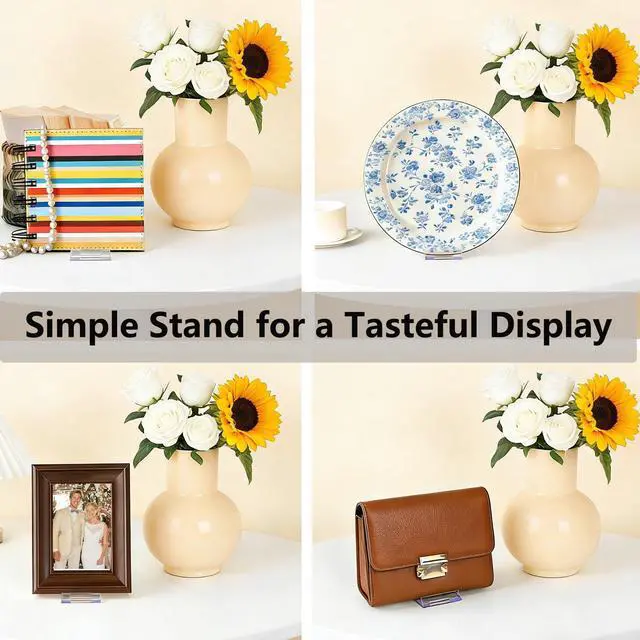 Alt view image 4 of 7 - 12 Pack Adjustable Clear Acrylic Display Stands for Purse, Book, Album, CD, Magazine, Picture, Plate & Artworks, Home Office Party Decor(4.02 x 2.36 Inchx 4.5)