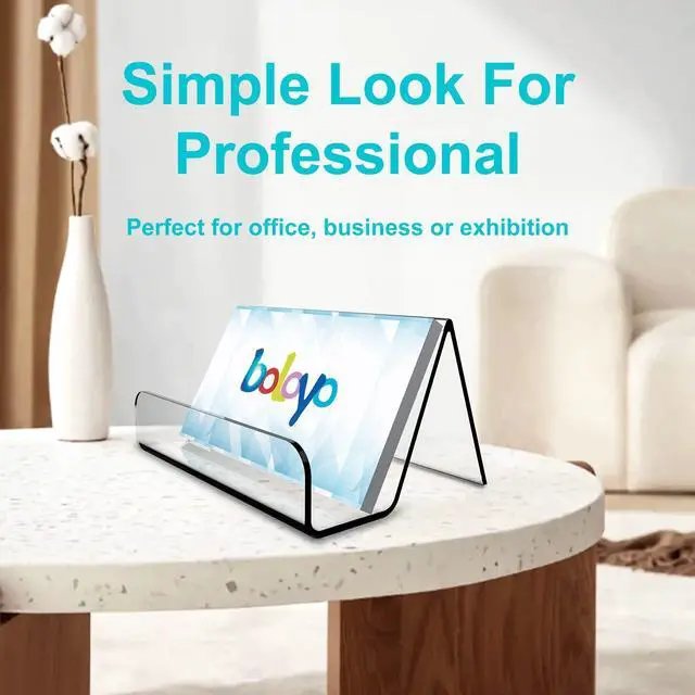 Alt view image 3 of 7 - Acrylic Business Card Holder for Desk , 6PC Business Card Display Stand Desktop Name Card Organizer Capacity 60 Cards