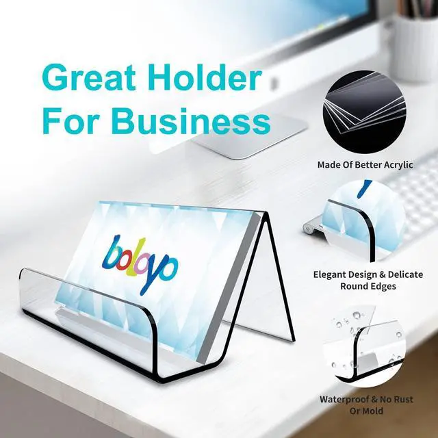 Alt view image 4 of 7 - Acrylic Business Card Holder for Desk , 6PC Business Card Display Stand Desktop Name Card Organizer Capacity 60 Cards