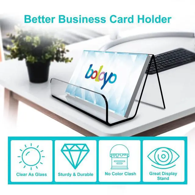 Alt view image 6 of 7 - Acrylic Business Card Holder for Desk , 6PC Business Card Display Stand Desktop Name Card Organizer Capacity 60 Cards