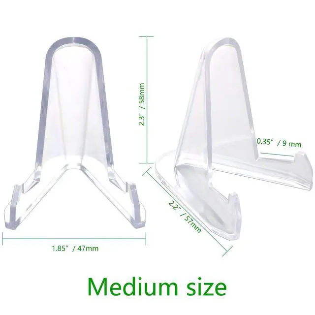 Alt view image 6 of 7 - Thickened Version 24 Packs Card Stands Sports Card Holder, Card Display Stand for Display Graded Card Challenge Medals Casino Chips, 2.3 Inch Tall, Clear