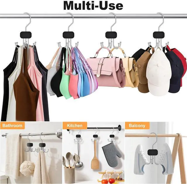 Alt view image 6 of 7 - Belt Hanger for Closet, 3PCS Belt Organizer for Closet 360°Rotating Max 72 Belt, Tie Rack Hanger for Closet Tie Organizer for Closet Belt Holder for Closet for Belt,Tie,Tank Top,Bra,Scarf,Hat