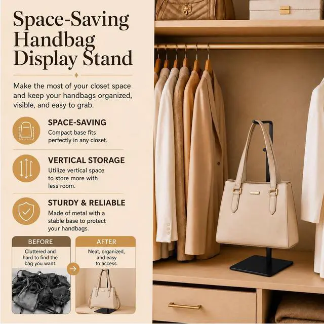 Alt view image 2 of 7 - purse stand,Adjustable Purse Display Stand,purse hook for table