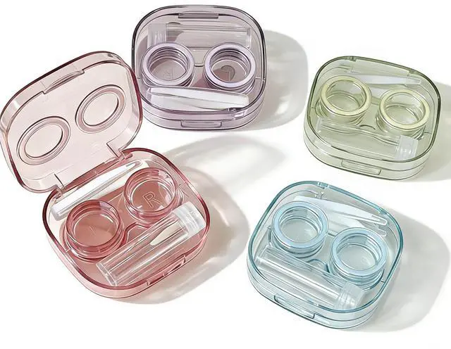 Main image of Contact Lens Case, Travel Size Cute Colored Contact Lenses Applicator Remover Tool Kit with Solution Bottle for Daily Outdoor (4 Pack)