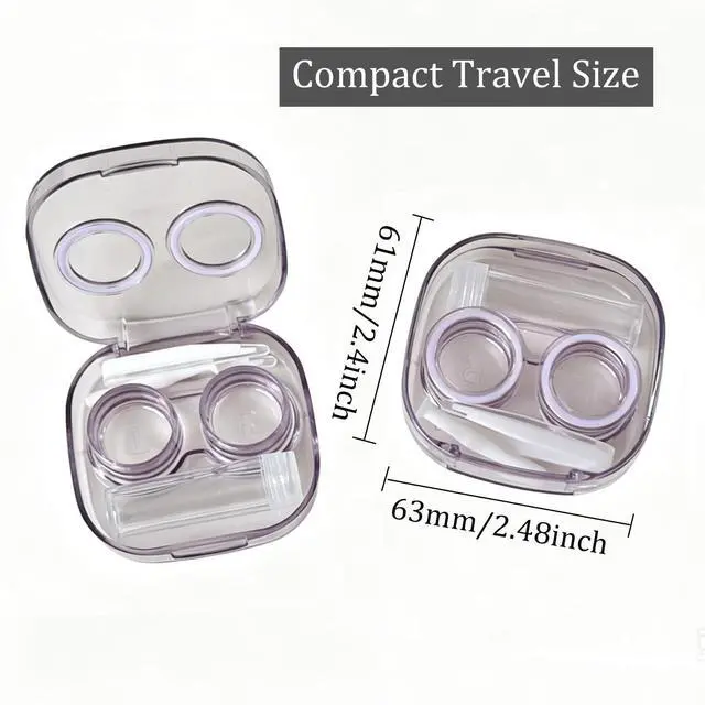 Alt view image 3 of 7 - Contact Lens Case, Travel Size Cute Colored Contact Lenses Applicator Remover Tool Kit with Solution Bottle for Daily Outdoor (4 Pack)