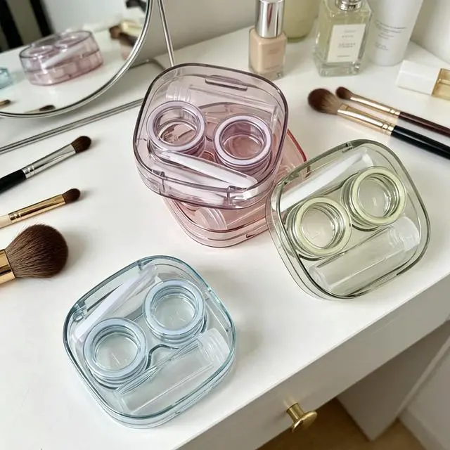 Alt view image 4 of 7 - Contact Lens Case, Travel Size Cute Colored Contact Lenses Applicator Remover Tool Kit with Solution Bottle for Daily Outdoor (4 Pack)