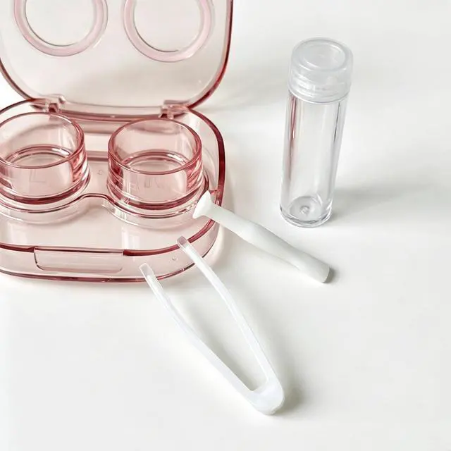 Alt view image 6 of 7 - Contact Lens Case, Travel Size Cute Colored Contact Lenses Applicator Remover Tool Kit with Solution Bottle for Daily Outdoor (4 Pack)