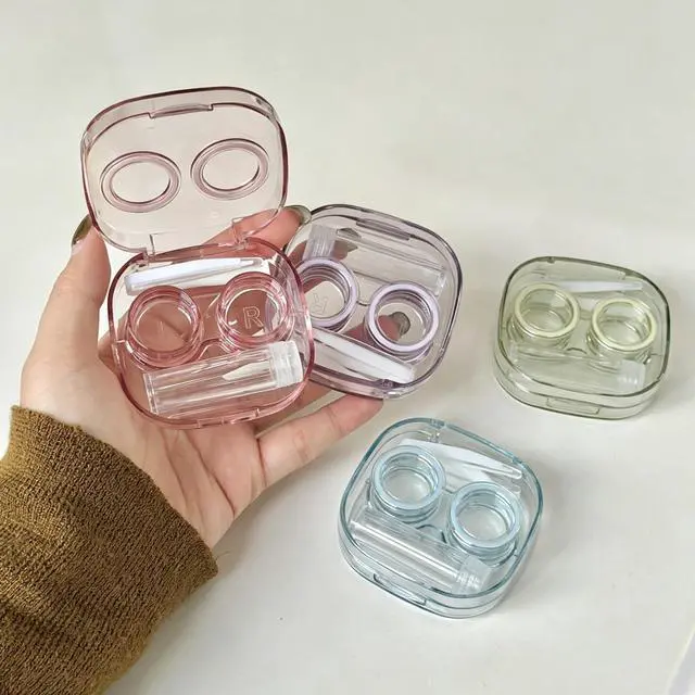 Alt view image 7 of 7 - Contact Lens Case, Travel Size Cute Colored Contact Lenses Applicator Remover Tool Kit with Solution Bottle for Daily Outdoor (4 Pack)