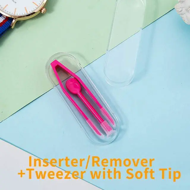 Alt view image 5 of 7 - Contact Lens Remover Tool for Soft Lenses, 5 Pack Contact Lens Applicator with Tweezers Case Portable Contact Lens Removal and Inserter Tool for Traveling