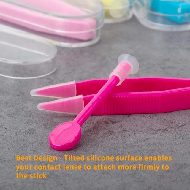 Alt view image 6 of 7 - Contact Lens Remover Tool for Soft Lenses, 5 Pack Contact Lens Applicator with Tweezers Case Portable Contact Lens Removal and Inserter Tool for Traveling