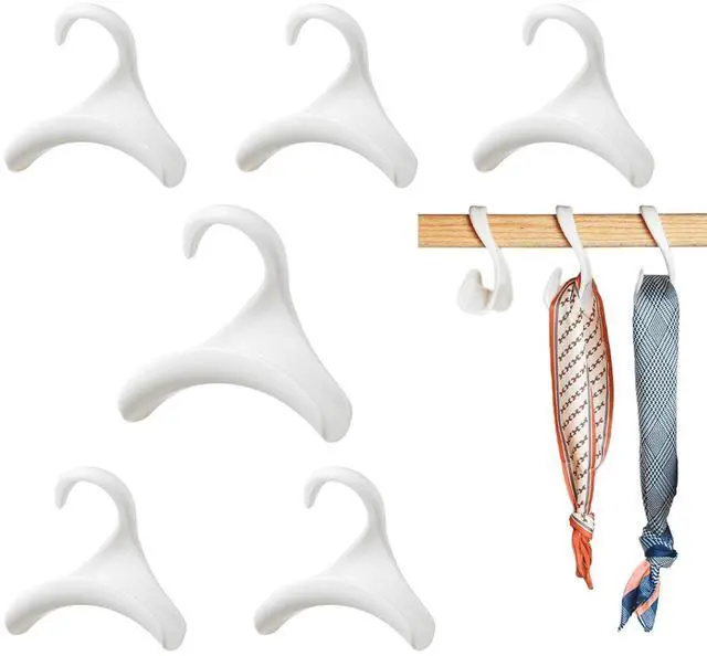 Main image of 6 Pcs Purse Hanger Bag Hanger Purse Organizer for Closet Organizer Storage Purses Handbags Bag Backpacks Tote (White)