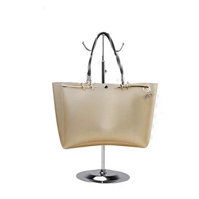 Alt view image 4 of 4 - Metal Chrome Adjustable Double Hook Handbag Purse Display Stand Countertop Women Bag Hook Rack