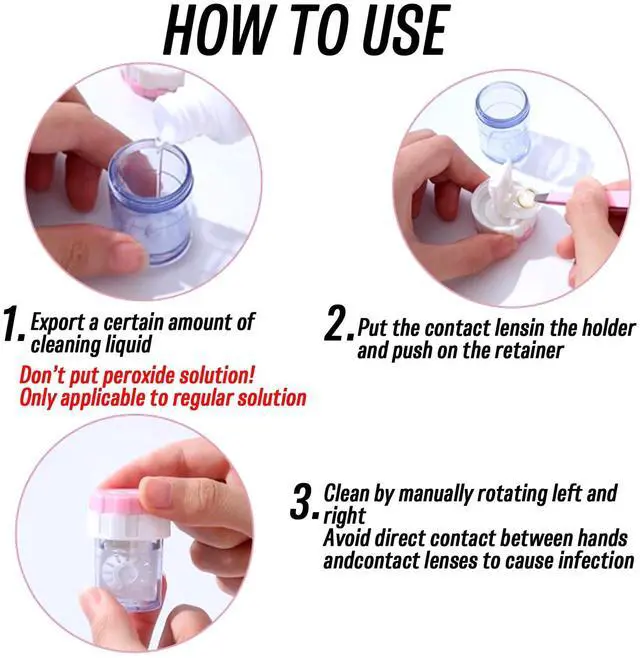 Alt view image 3 of 5 - 10PCS Manually Contact Lens Washer Cleaner, Lens Cleaning Container for Everyday Use, Contact Lens Cases, Contact Lens Soak Storage Kit for Travel Home