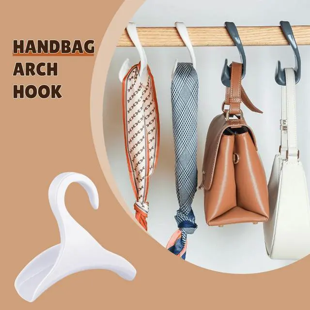 Alt view image 4 of 5 - 6 Pcs Purse Hanger Bag Hanger Purse Organizer for Closet Organizer Storage Purses Handbags Bag Backpacks Tote (White)