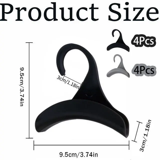 Alt view image 4 of 5 - 8Pcs Purse Bag Hanger Hook Black Acrylic Purse Holder for Closet Organizer Storage, Handbag Belt Hanger for Tote Satchel Storage Space Saving Handbags Organizer(Black and Grey)