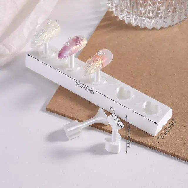 Alt view image 4 of 7 - Nail Stand for Press On Nails Art Display Practice, 2 Set Non-Mangnetic Acrylic Fake tips Nail Art Holder for Painting with Double-Sided Tape for Home DIY Beginner Salon Supplies - Pink/White