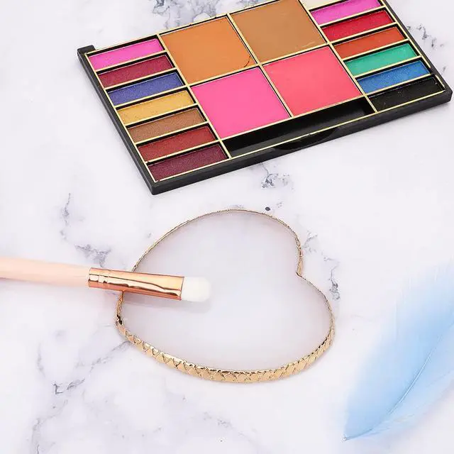Alt view image 5 of 7 - Resin Nail Art Palette Gold Edge Nail Holder Heart Shaped Color Makeup Foundation Mixing Tools Display Board Gel Nail Art Color Mixing Palette Painting Tray Manicure Tool