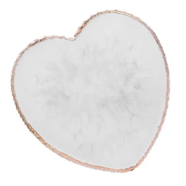 Alt view image 6 of 7 - Resin Nail Art Palette Gold Edge Nail Holder Heart Shaped Color Makeup Foundation Mixing Tools Display Board Gel Nail Art Color Mixing Palette Painting Tray Manicure Tool