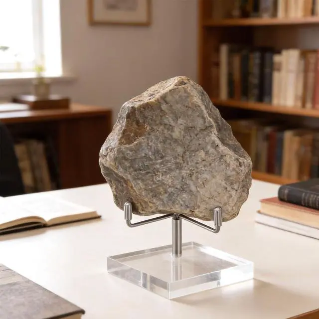 Alt view image 4 of 7 - Acrylic Display Stand Clear Base Decorative Picture Plate Stand Small Easel Rock Crystal Collectibles Holder with Adjustable Metal Arms for Displaying Mineral Fossil Coral