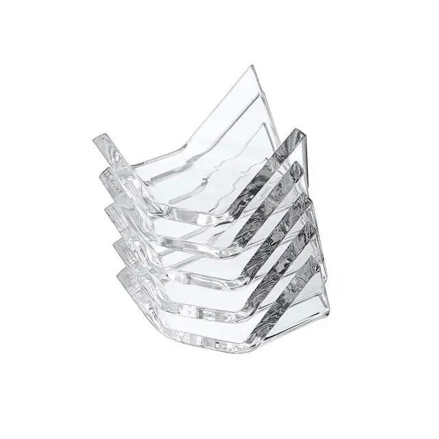 Alt view image 6 of 7 - 5 Packs Acrylic Triangle Display Holder - Display Easel Stands for Geodes Rock Mineral Agate Fossil Coral, Clear Plastic Display Stands for Small Collectibles, Small